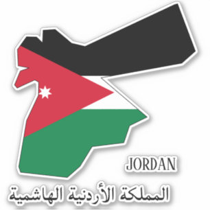 Jordan Flag Map Patriotic Sticker