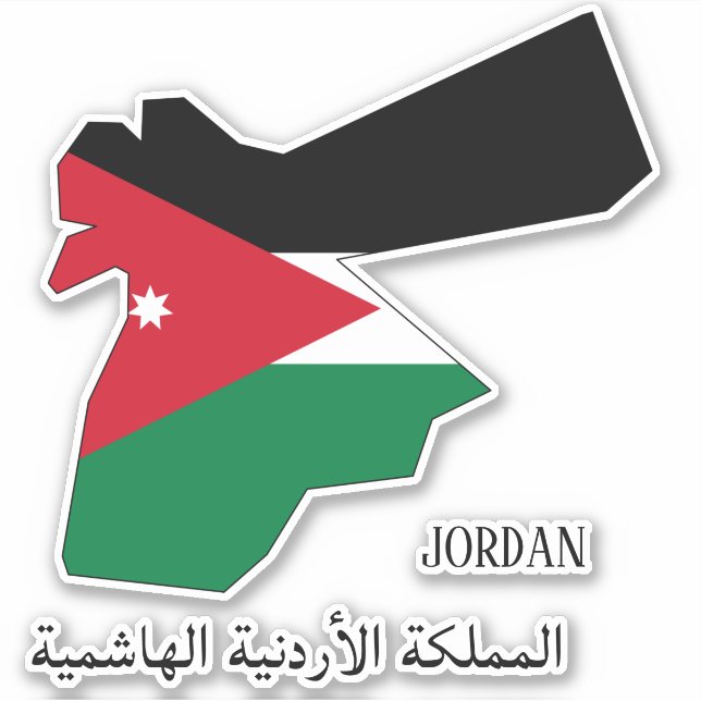 Jordan Flag Map Patriotic Sticker (Front)