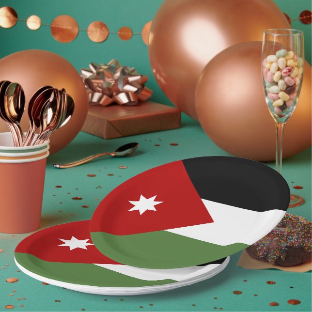 Jordan flag paper plates (Multi)