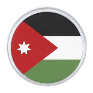 Jordan flag silver finish lapel pin