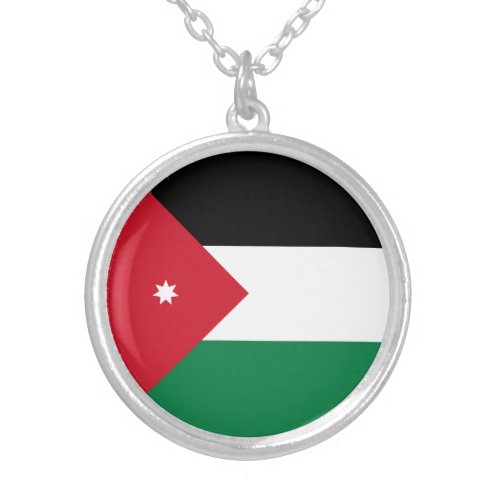 Jordan Flag Silver Plated Necklace