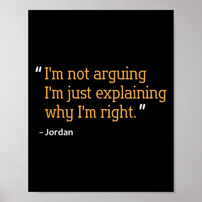 Jordan Gift Quote Funny Birthday Personalized Name Poster (Front)