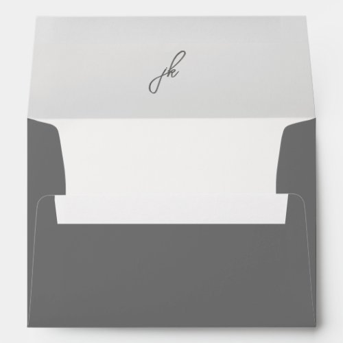 Jordan Gray Script Monogram Elegant Wedding Envelope
