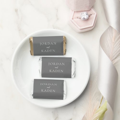 Jordan Gray Script Monogram Elegant Wedding Hersheys Miniatures