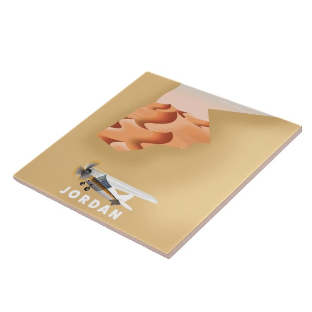 Jordan illustrated map travel poster ceramic tile (Side)