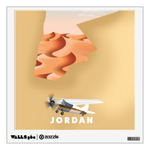 Jordan illustrated map travel poster wall decal