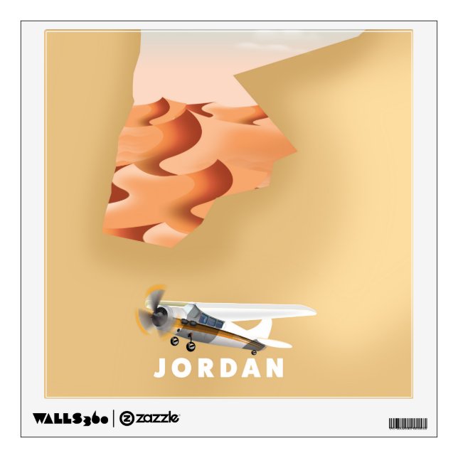 Jordan illustrated map travel poster wall decal (Front)
