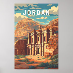 Jordan Illustration Travel Art Vintage Poster