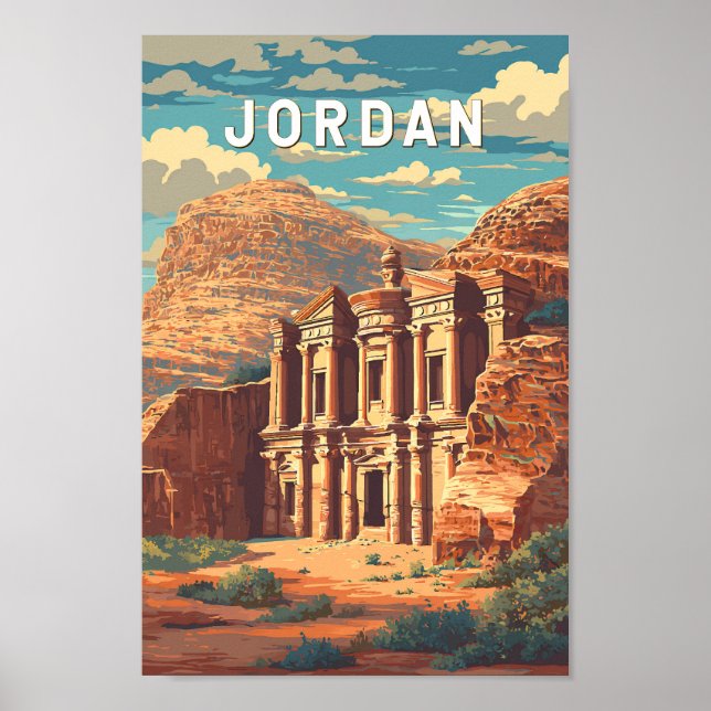 Jordan Illustration Travel Art Vintage Poster (Front)