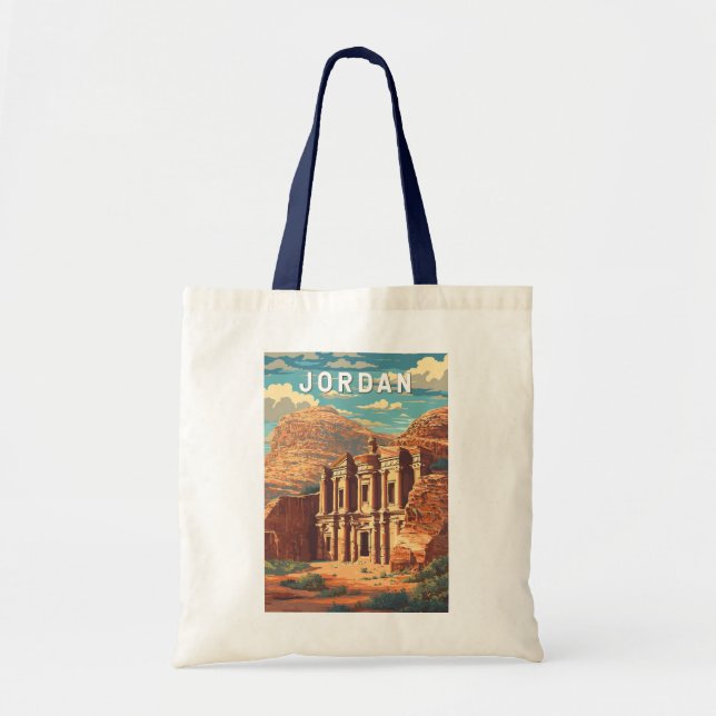 Jordan Illustration Travel Art Vintage Tote Bag (Front)