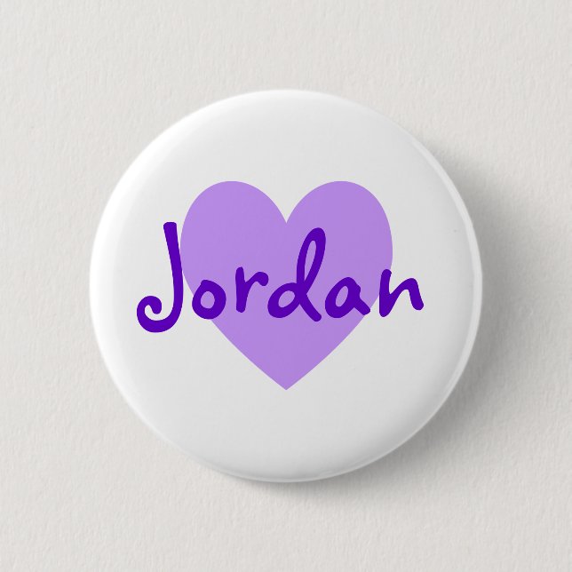 Jordan in Purple Pinback Button (Front)