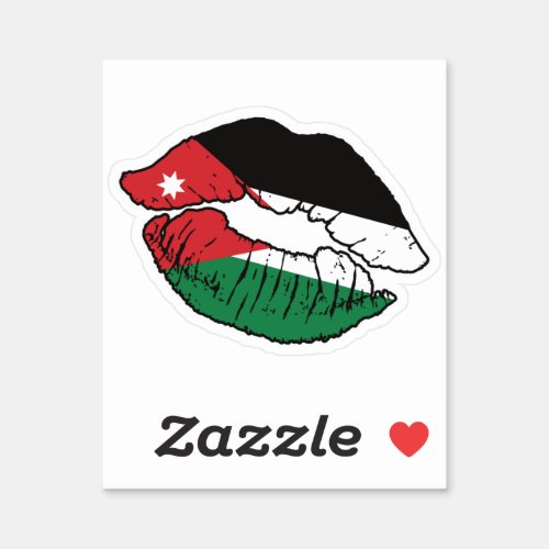 Jordan Jordanian Lipstick Love Flag Sticker