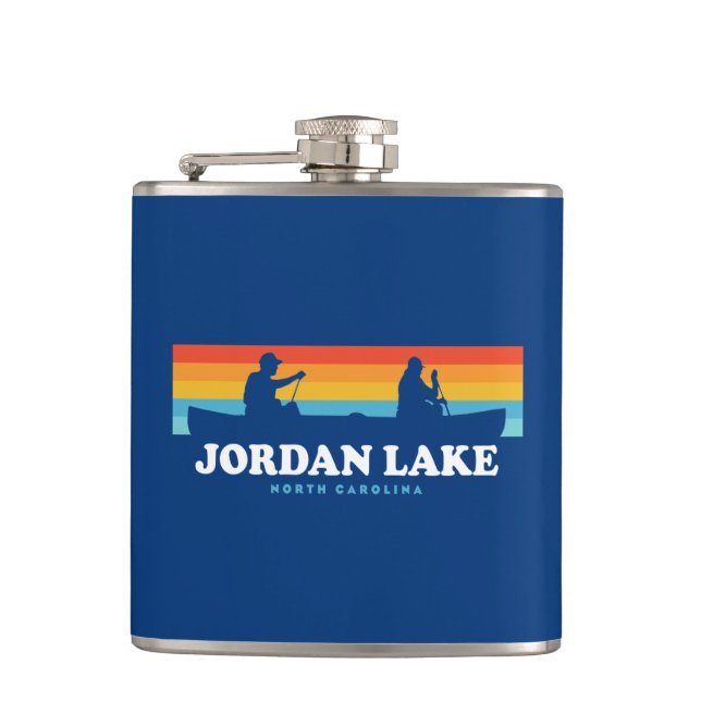 Jordan Lake North Carolina Canoe Flask (Front)