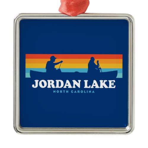 Jordan Lake North Carolina Canoe Metal Ornament