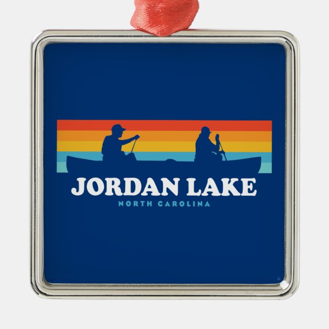 Jordan Lake North Carolina Canoe Metal Ornament (Front)