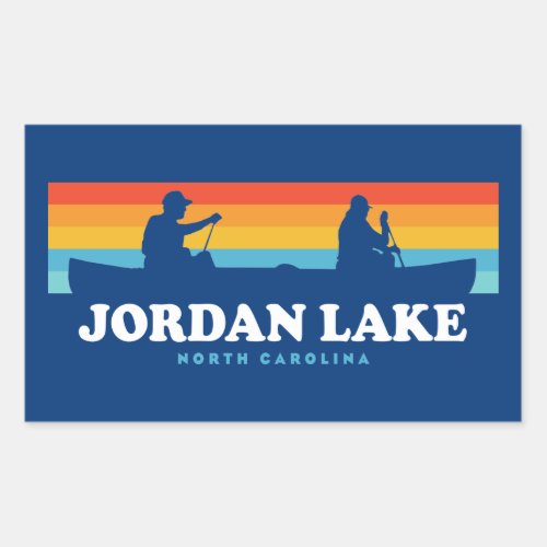Jordan Lake North Carolina Canoe Rectangular Sticker