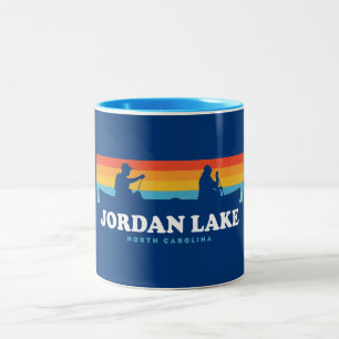 Jordan Lake North Carolina Canoe Two-Tone Coffee Mug