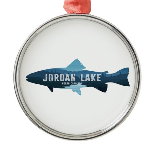 Jordan Lake North Carolina Fish Metal Ornament