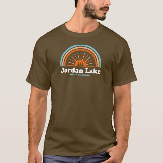 Jordan Lake North Carolina Rainbow T-Shirt (Front)