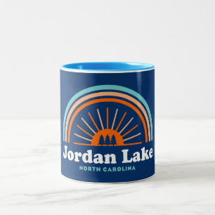 Jordan Lake North Carolina Rainbow Two-Tone Coffee Mug