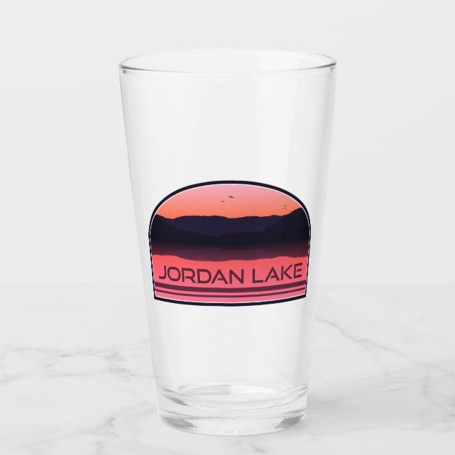 Jordan Lake North Carolina Red Sunrise Glass (Front)