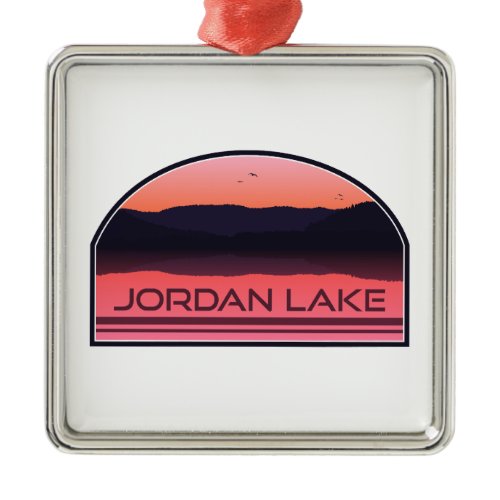 Jordan Lake North Carolina Red Sunrise Metal Ornament