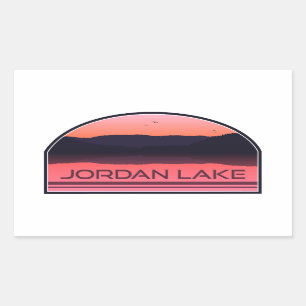 Jordan Lake North Carolina Red Sunrise Rectangular Sticker