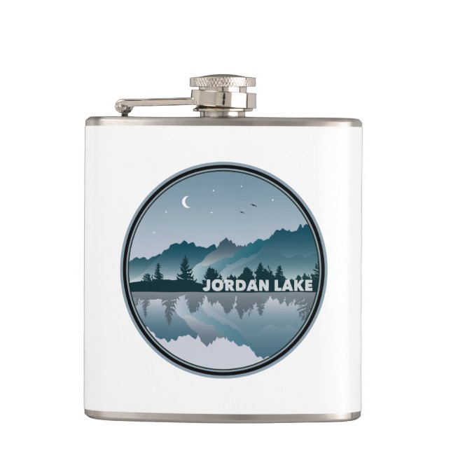 Jordan Lake North Carolina Reflection Flask (Front)