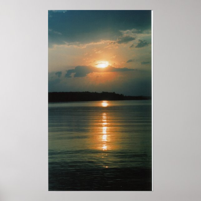 Jordan Lake Sunset Poster (Front)