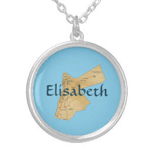Jordan Map + Name Necklace