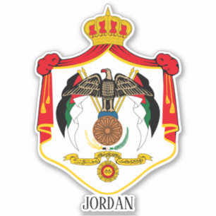 Jordan National Coat Of Arms Patriotic Sticker