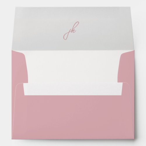 Jordan Pale Pink Script Monogram Elegant Wedding Envelope