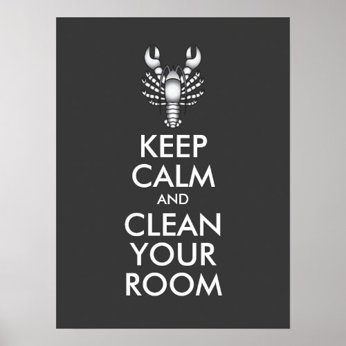 Jordan Peterson Keep Calm Clean Your Room Lobster Poster