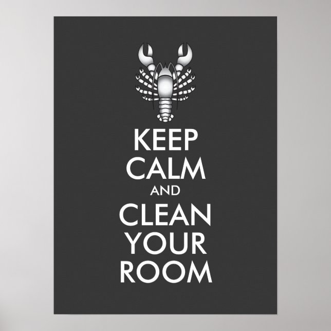 Jordan Peterson Keep Calm Clean Your Room Lobster Poster (Front)