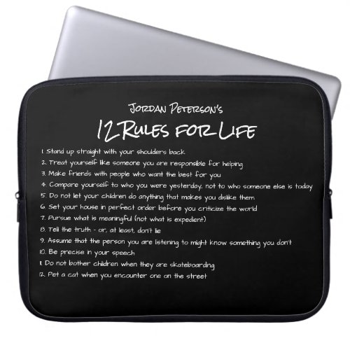Jordan Petersons 12 Rules For Life Motivational Laptop Sleeve