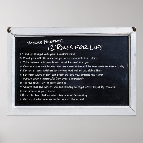 Jordan Petersons 12 Rules for Life Motivational Poster