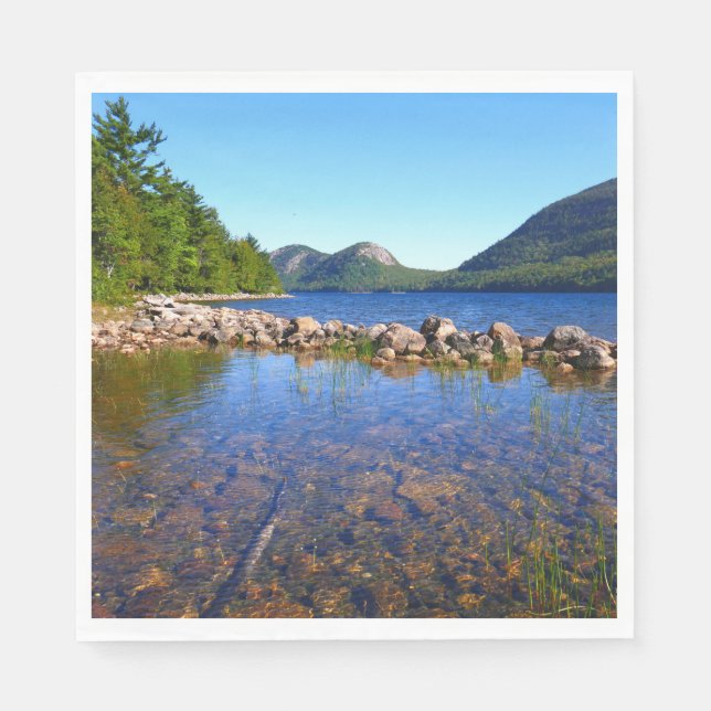 Jordan Pond I at Acadia National Park Napkins (Front)