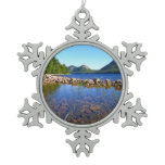 Jordan Pond I at Acadia National Park Snowflake Pewter Christmas Ornament