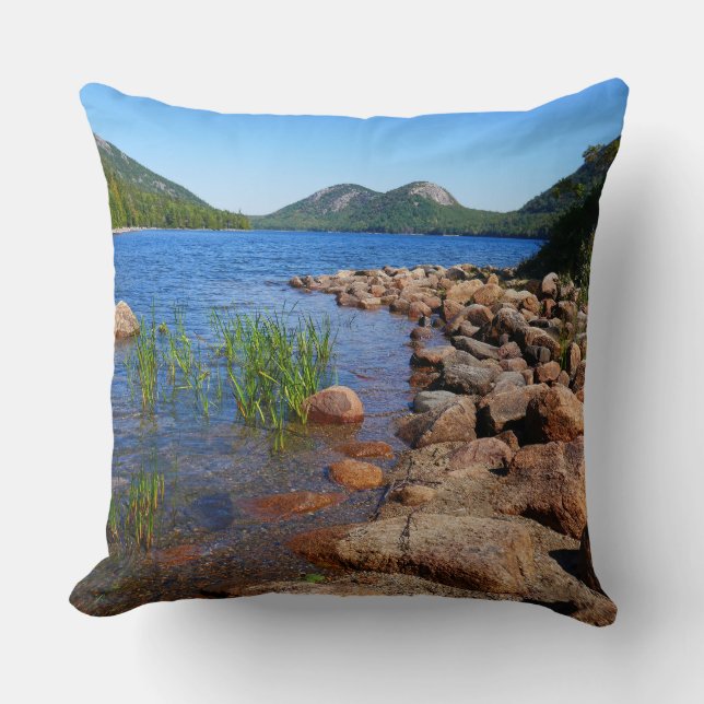 Jordan Pond II at Acadia National Park Throw Pillow (Front)