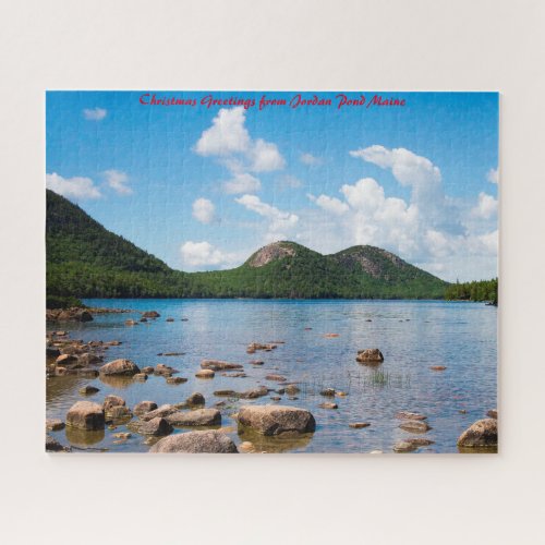 Jordan Pond MaineChristmas Greetings Jigsaw Puzzle