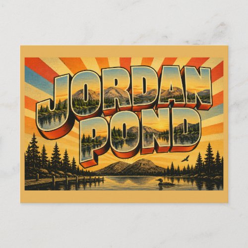 Jordan Pond Maine Glacial Lake Granite Peaks Art Postcard