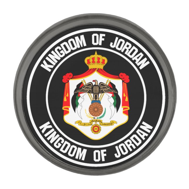 Jordan Round Emblem Gunmetal Finish Lapel Pin (Front)