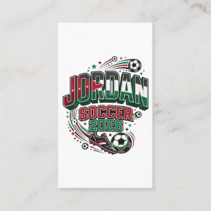 Jordan Soccer 2026 Soccer Bold Country Typography Business Card