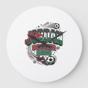 Jordan Soccer 2026 Soccer Bold Country Typography Large Clock