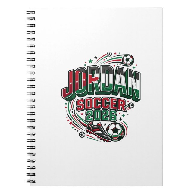 Jordan Soccer 2026 Soccer Bold Country Typography  Notebook (Front)