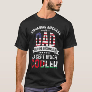 Jordanian American Dad Fathers Day Papa Jordan Fla T-Shirt