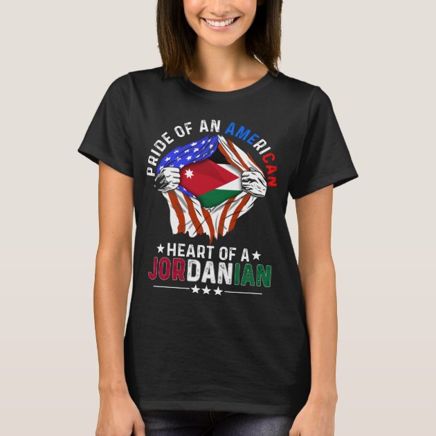 Jordanian American Foreign Country Jordan Flag T Shirt Zazzle