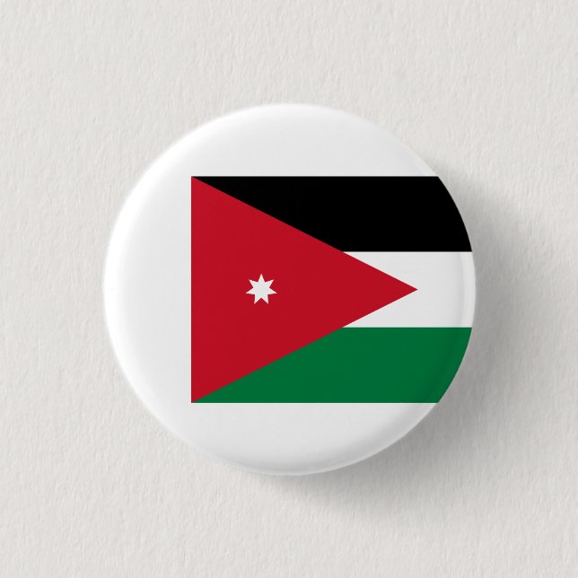 Jordanian Flag, Flag of Jordan Button (Front)