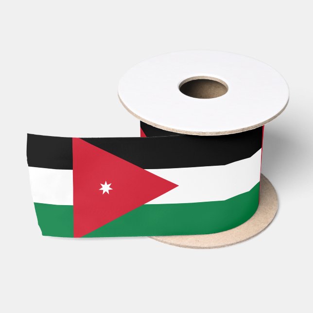 Jordanian Flag & Jordan travel, holiday/sports Satin Ribbon (Spool)