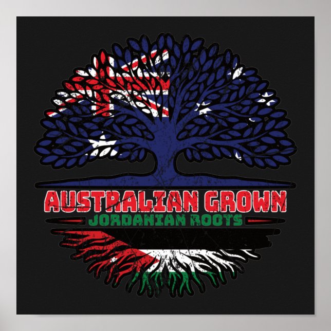 Jordanian Jordan Australian Australia Tree Roots Poster (Front)